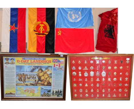 A Framed and Glazed Display of Staybrite Badges, to the British Army 1982-2002, set with engraved brass plaque; Militaria,  c