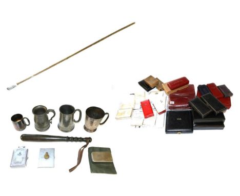 A Quantity of Miscellaneous Medal, Civil Decoration and Coin Boxes, together with various militaria, including four plated an