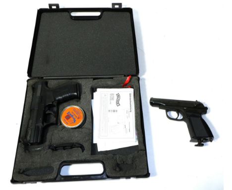 PURCHASER MUST BE 18 YEARS OF AGE OR OVER A Walther CP99 CO2-Powered .177 Calibre Air Pistol, No.412.102, with manual, fitted