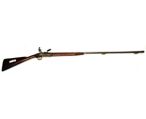 An 18th Century Single Barrel Flintlock Sporting Gun by Barbar, London, the100cm two stage steel barrel octagonal at the bree
