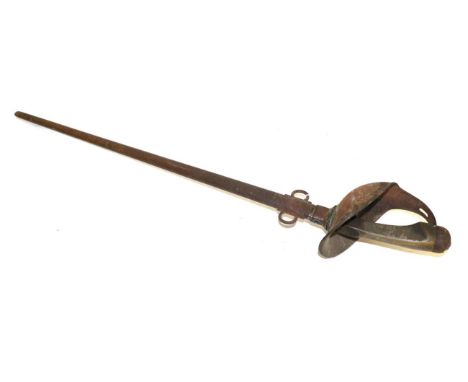 A 1908 Pattern Cavalry Trooper's Sword, the 88.5 cm straight, fullered, single edge blade stamped with various indistinct War