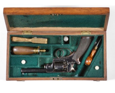 A 19th Century Beaumont-Adams .31 Calibre Double Action Five Shot Percussion Revolver by the London Arms Company, with blued 