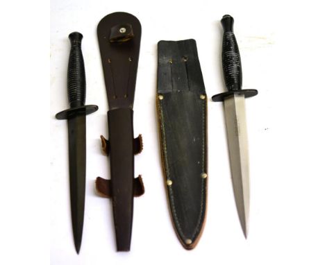 A Third Pattern Commando Knife, with blackened finish, the underside of the crossguard stamped with a broad arrow/4 SHEFFIELD