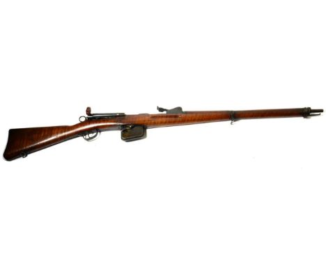A Swiss Schmidt Ruben Model 1889 Straight Pull Bolt Action Repeating Rifle, 7.5 x 53.5 calibre, all metal parts numbered 1603
