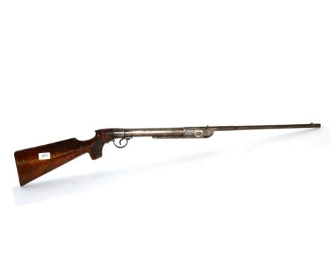 PURCHASER MUST BE 18 YEARS OF AGE OR OVER A BSA-Type Underlever Tap Action Air Rifle, the walnut stock with chequered semi-pi