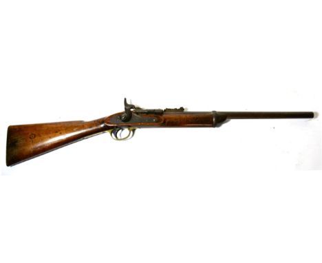A Victorian Snider-Enfield Mk.II* .577 Calibre Cavalry  Carbine, the 49cm steel barrel lacking its bead foresight, with hinge
