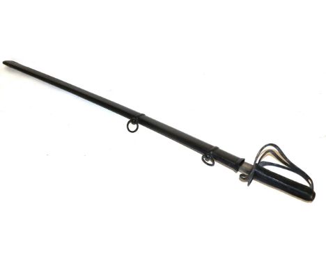 A Victorian 1853 Pattern Cavalry Sword, possibly a private purchase, the 89cm single edge broad fullered steel blade double e