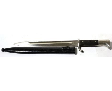 A German Model 1939 ''Short'' Dress Bayonet, the bright steel blade with maker's logo for Carl Eickhorn, Solingen, nickel pla