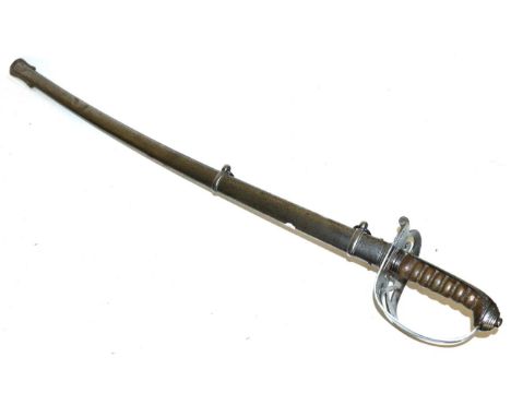 A Victorian 1854 Pattern Canarvonshire Rifles Volunteer Officer's Sword, the 83.5 cm slightly curved, single edge blade with 