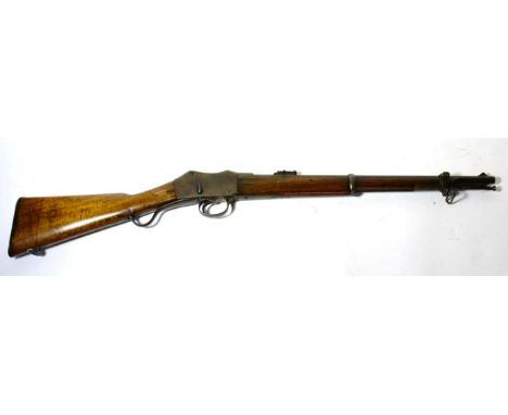 A Deactivated Victorian Martini-Henry MK.I .577 Calibre Cavalry Carbine, the lock stamped with crowned V.R. / ENFIELD/ 1883/ 