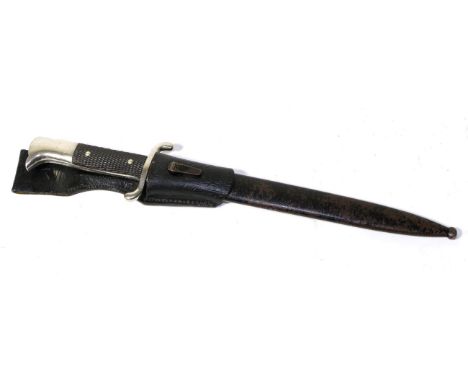 A German Third Reich Fire Fighter's Parade Bayonet, the blade by with scales logo for Alcoso, Solingen, the plated hilt with 