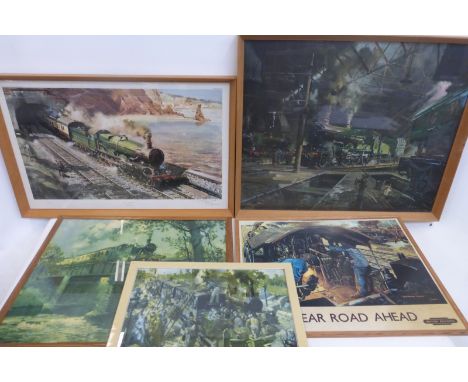 Terence Cuneo - " Castle on the Coast", a limited edition print, signed by the artist in pencil 406/500 and four further Tere