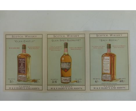 A W. & A. Gilbey's scotch whisky pictorial advertisement, 16 3/4 x 8".