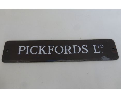 A small Pickfords Ltd enamel plaque, 10 x 2".