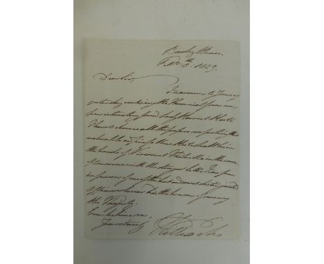 WILLIAM IV (1756-1837, King of Great Britain) Five ALS to an unnamed correspondent concerning the case of "Our poor interesti