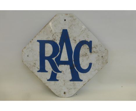 An R.A.C. lozenge shaped enamel sign 14 3/4 x 14 1/2".