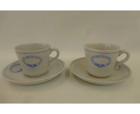 Two St. Helens Junction Railway Mission cups and saucers.