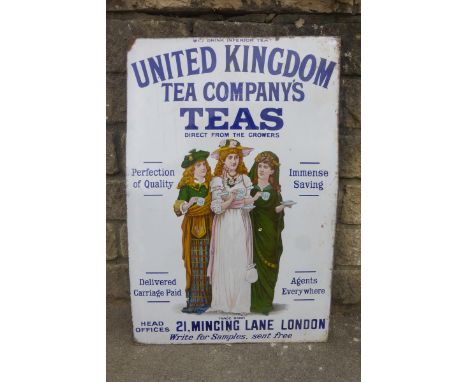 A good United Kingdom Tea Company's Teas "tea ladies" pictorial enamel sign in very good condition, 24 x 36 1/4".