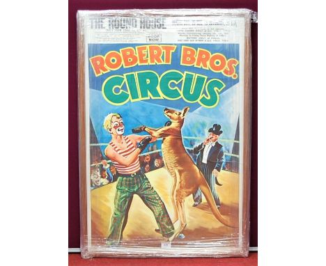Robert Bros. Circus at the Roundhouse, Chalk Farm Road, London, 1970, poster print, 75 x 50cm (framed)