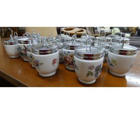 A collection of Royal Worcester egg coddlers 