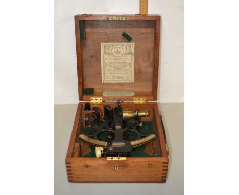 Kelvin &amp; Hughes cased sextant 6" to 10" set in a hardwood case