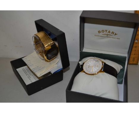 Boxed gents Rotary wristwatch together with a vintage Sekonda digital watch (2)