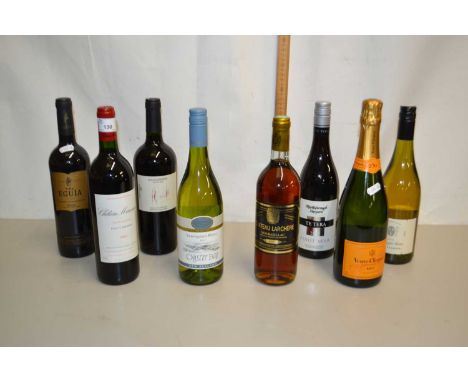 Eight various bottles of assorted wine and sparkling wine