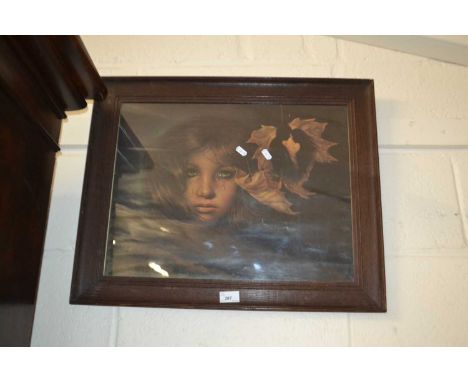 Mid Century portrait print of a young lady