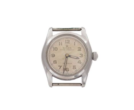 Rolex Speed King Precision: a steel cased wristwatch, ref 5056, the Arabic dial with central seconds hand, fitted manual wind
