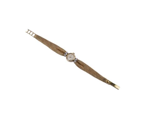 Omega: an 18ct yellow gold cased diamond set cocktail watch, ref 880, the silvered baton dial fitted 17-jewel manual wind mov