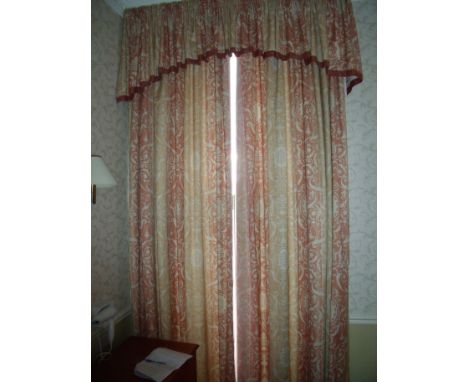 Two pairs of curtains with pelmets approx. 3m drop (room 22) 