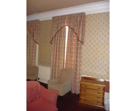 Set of three curtains and pelmets with approx. 300cm drop 