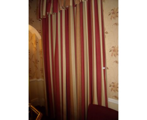 Threes sets of quality lined curtains and pelmets, approx. 3m drop, from the bar area 