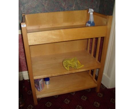 Three tier beech changing unit/shelf rack and another smaller unit (2) 