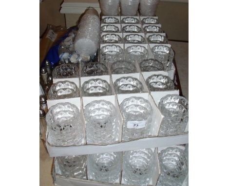 Large selection of glass tea light holders, various tea lights etc 