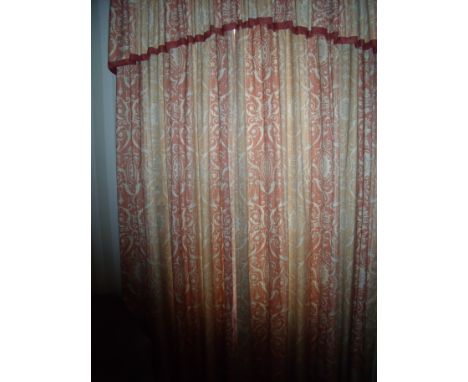 Two sets of curtains and pelmets with approx. 300cm drop (room 39) 
