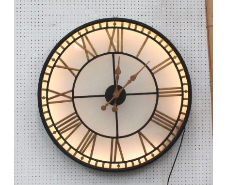 WALL CLOCK, electric, with light behind, 80cm diam.