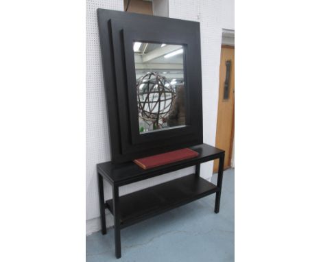 REBECCA SCOTT CONSOLE TABLE, with a rectangular top and undertier on square supports, 131cm W x 78cm H x 40cm D, and a wall m