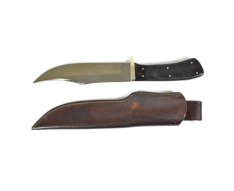 A Modern Bowie Knife by David North, Sheffield, the 16.5cm clip-point steel blade stamped with maker's mark, with nickel bols