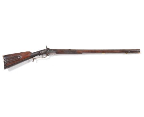 An Early 19th Century Continental Percussion Sporting Rifle, possibly German, converted from a flintlock, .577 calibre, the 8