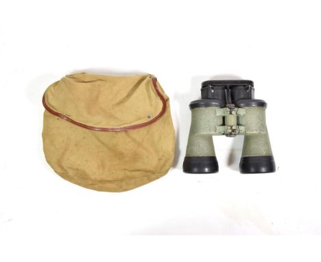 A Pair of Second World War German U-Boat 7 X 50 Binoculars by Carl Zeiss, Jena, numbered 21944, with green crinkle enamel tub