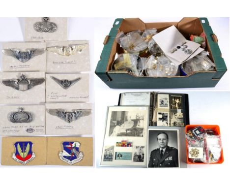 Five USAAF Wings:- Senior Pilot, marked I-21; Navigator/Observer and Flight Surgeon, both marked 1/20 SILVER FILLED, KREW G-I