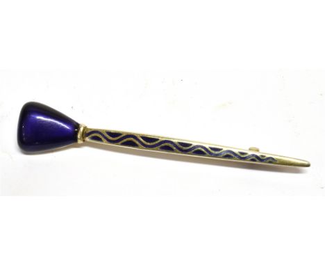 DAVID ANDERSEN: A SCANDINAVIAN SILVER AND ENAMEL BROOCH  impressed '925s' and 'NM192', 65mm long