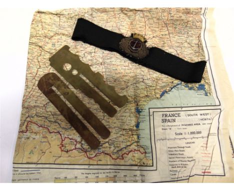 MILITARIA - A SECOND WORLD WAR R.A.F. SILK ESCAPE MAP  43A - France (North West), Belgium (West and Central), Holland (Part o