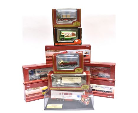 TEN 1/76 SCALE DIECAST MODEL COMMERCIAL VEHICLES  by Corgi Roadscene (5); Exclusive First Editions (4); and Oxford Diecast (1
