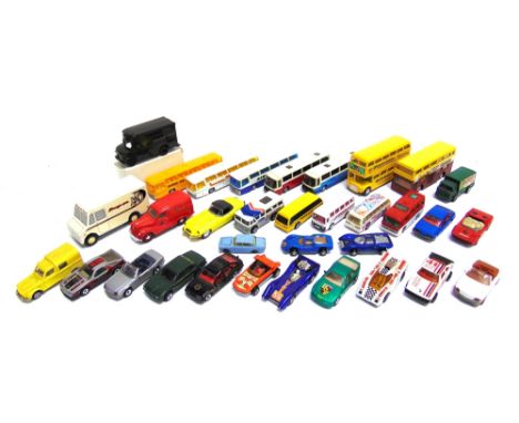 THIRTY-THREE ASSORTED DIECAST MODEL VEHICLES  most circa 1970s-80s, variable condition, many good or better, all unboxed. 