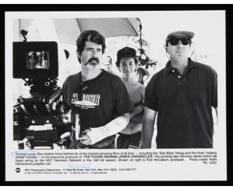 One gelatin silver print or original vintage photographic reproduction depicting George Lucas from the archives of the Star T