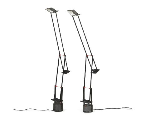 Richard Sapper (German, 1932-2015) for Artemide, Italy. Pair of large Tizio desk lamps, first designed in 1972. Max 55 watt o