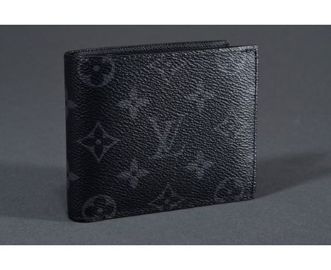 Louis Vuitton "Marco" Geldbörse in Eclipse Monogram Canvas, innen Futter aus Rindsleder, 2024, 11x9x2cm, neuwertig (NP 2024: 