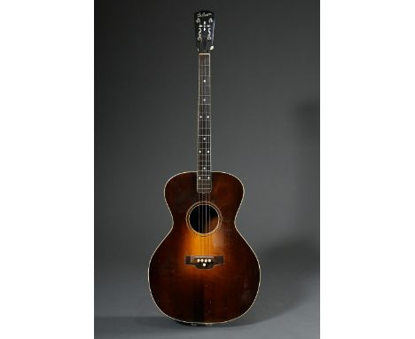 Gibson TG-1 Tenor Gitarre, USA um 1930, Factory Order Number 9678, flattop, L 92,5cm, B 32cm, H9,5cm, Mensur 58cm, Alters- un